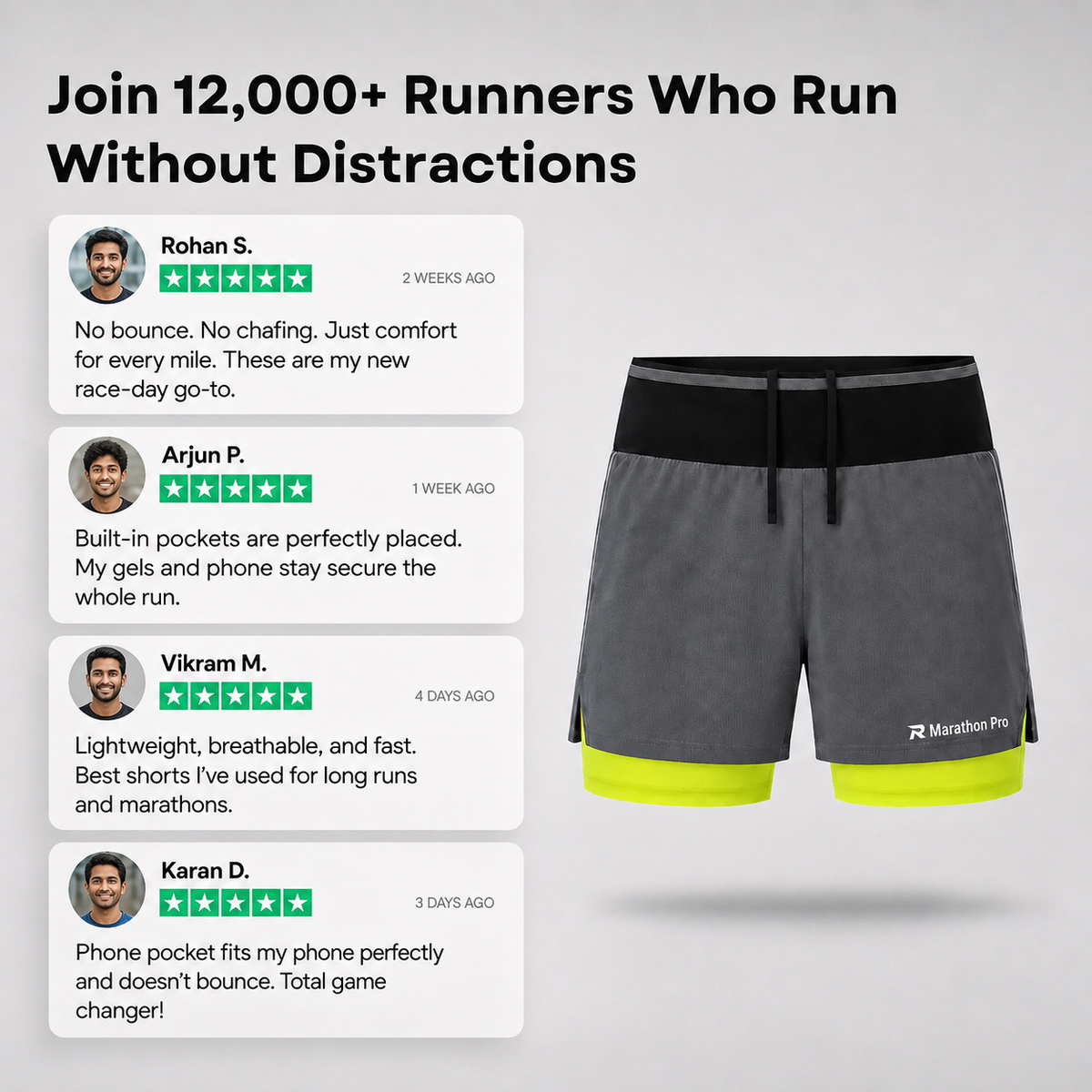 2-in-1 Marathon Pro Shorts (2+1 FREE)
