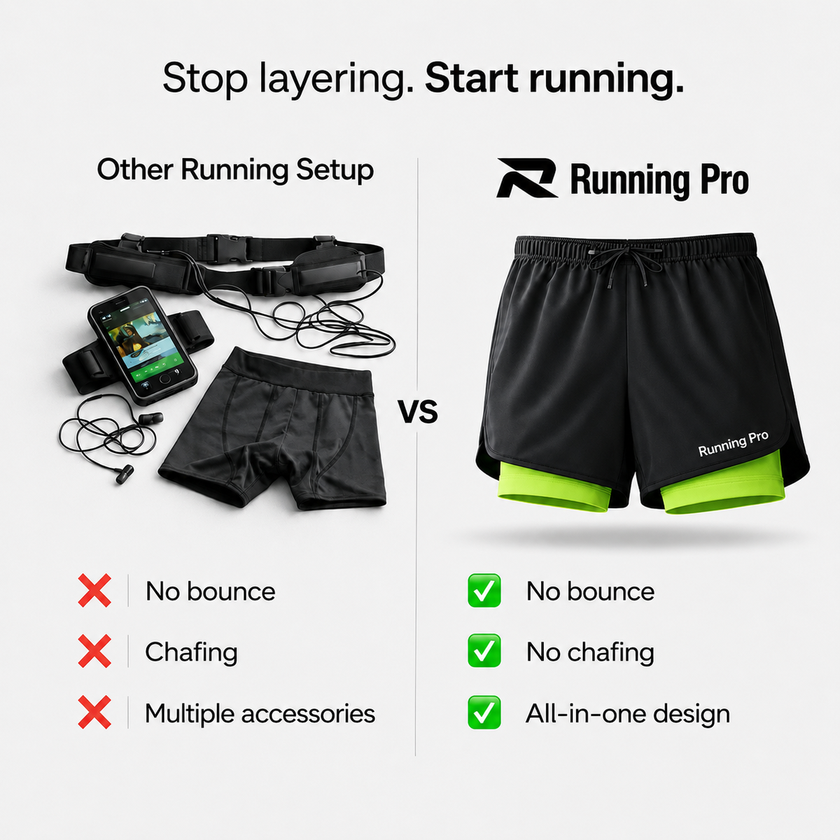 2-in-1 Running Pro Shorts (2+1 FREE)