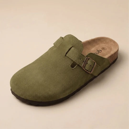 Genuine Suede Clogs Shoes Womens